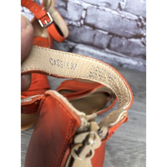 Miz Mooz Cassie Orange Leather Ankle Strap Heeled Sandals Women Sz 39EU/8.5M US - Picture 11 of 16
